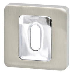 Rozeta VDS kwadratowa R62 nikiel satyna/chrom klucz